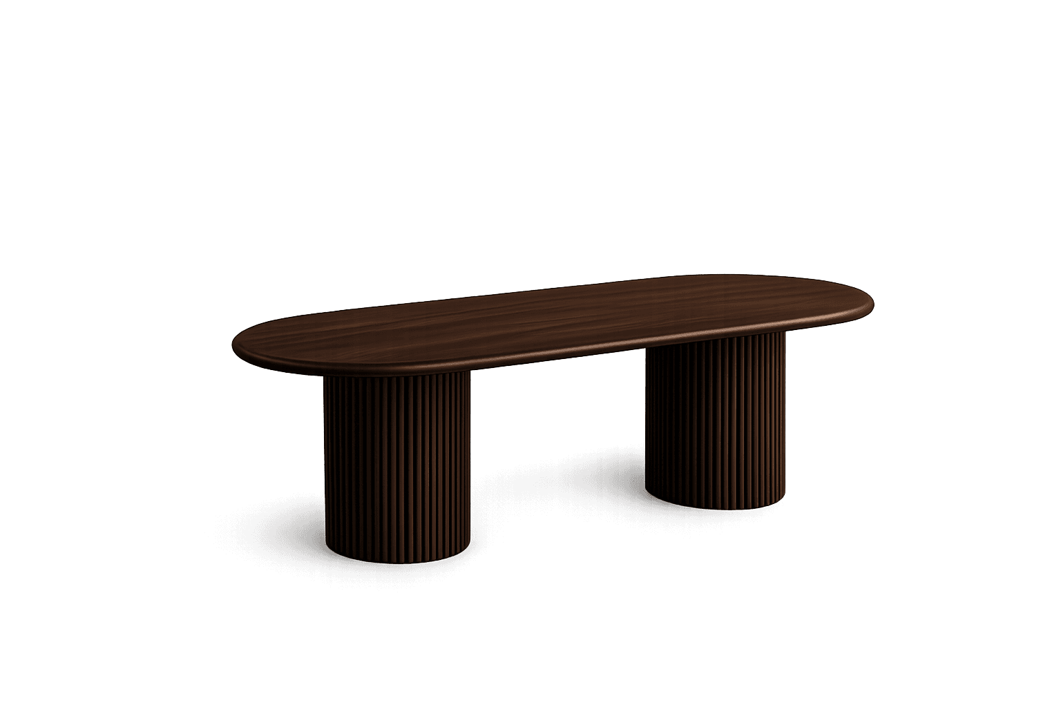 A configured oval dining table previewed in 3D